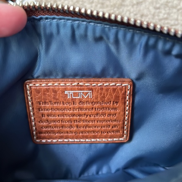 Tumi wristlet with crossbody strap. - Picture 7 of 8